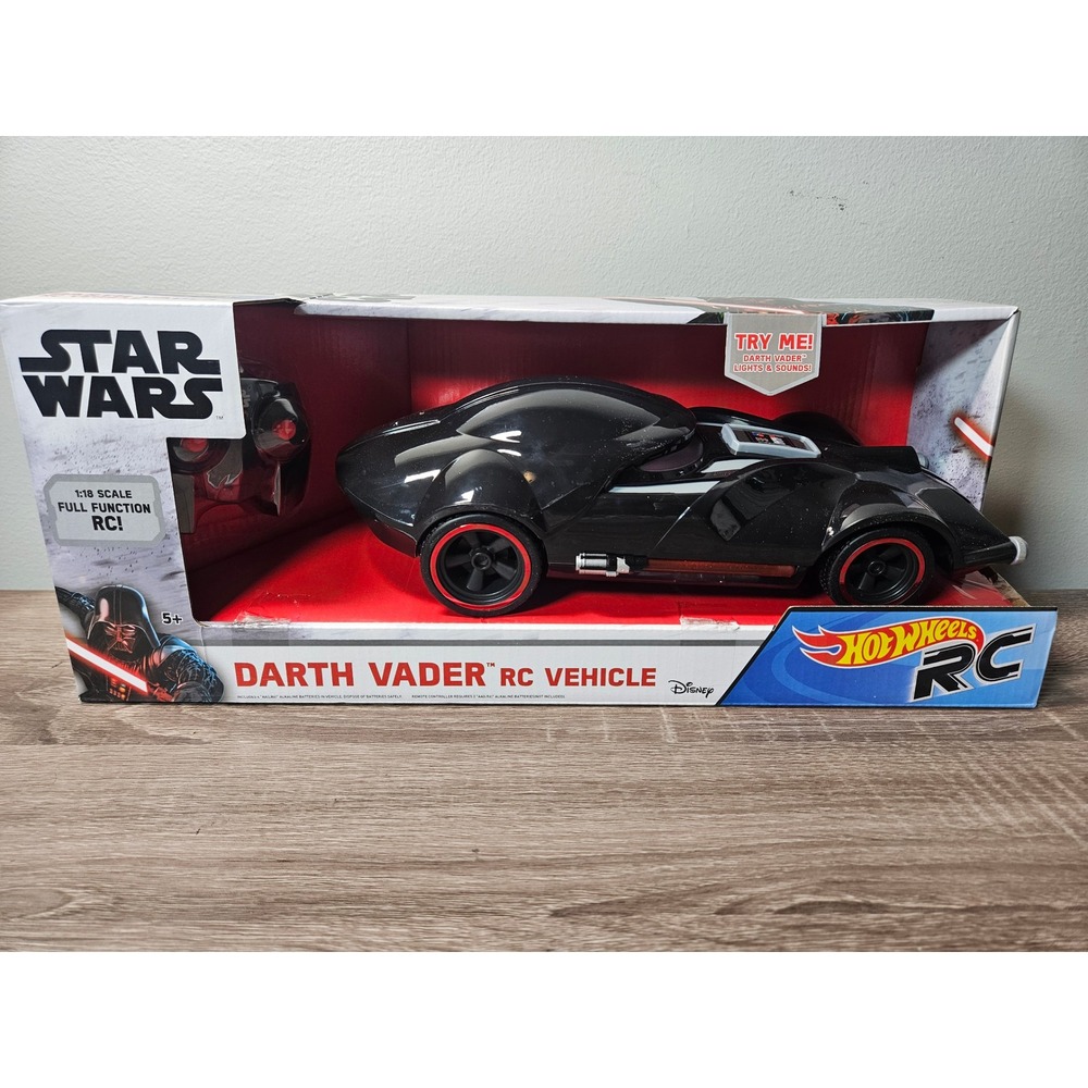 Hot Wheels Star Wars Darth Vader RC Vehicle 1:18 Scale Lights & Sounds GGV93 NEW